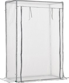 Outsunny Üvegház PE Rács Fóliával, Ajtóval, Télálló Fólia Üvegház Acélból, Erkély, Kert, Paradicsomház 100 x 50 x 150 cm, Paradicsom Üvegház Paradicso