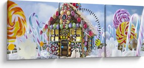Kép - mézeskalács ház (órával) (90x30 cm)