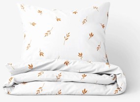 Goldea pamut ágyneműhuzat - barna őszi levelek 220 x 200 és 2db 70 x 90 cm