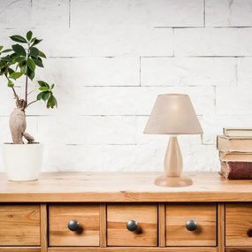 Asztali lámpa PERA 1xE27/60W/230V bézs/bükkfa