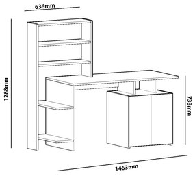 PC asztal Menile 1 (zafír tölgy) . 1094964