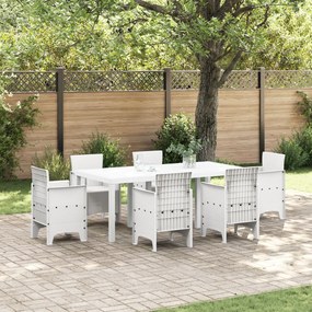 Kerti Asztal Fehér 200x100x73 cm Poli Rattan