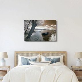Egy csónak képe a tavon (90x60 cm)