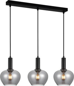 ITALUX PND-30084-3-BK-SG STABLA Többágú Függesztett Lámpa Fekete, Füstös E27 IP20