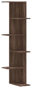 barna tölgy színű szerelt fa fali sarokpolc 36,5 x 36,5 x 140cm