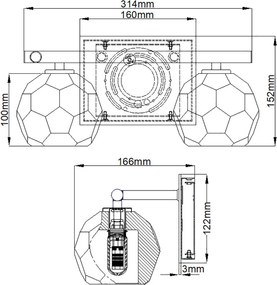 Quintiesse REGALIA QN-REGALIA2-PC-BATH Fali lámpa 2x3W/G9 3000k 600LM IP44