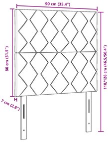 LED Fejtámla Gyémánt Blokk Design Sötétbarna 90 cm Szövet