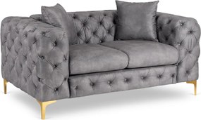 Sofa SORRENTO 2S Dwuosobowa Szara Welurowa