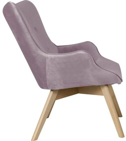 Levendula színű bársony fotel Niko – Ropez