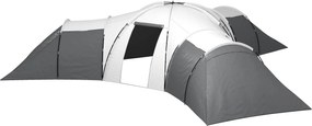 Outsunny Alagút Sátor, Camping Sátor 6-9 Főnek, Családi Sátor 3 Hálószobával, Nappalival, Verandával, Szállító Táskával, 2000 mm Vízhatlan Oxford, Ker