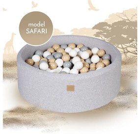 Szürke kordbársony labdamedence ø 90x30 cm Montessori – Meowbaby