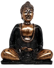 Buddha Figura Fekete, Arany - Közepes