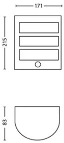 Philips - LED Kültéri fali lámpa érzékelővel PYTHON LED/3,8W/230V IP44