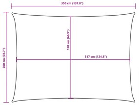 bézs téglalap alakú oxford-szövet napvitorla 2 x 3,5 m