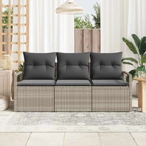 Kerti Kanapé Szett párnával tárolóval 3 pcs Világosszürke