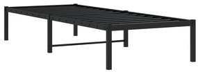 fekete fém ágykeret 80 x 200 cm