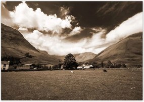 Poszterek 100x70 Ír táj Szépia