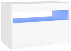 2 db fehér TV-szekrény LED-lámpákkal 60 x 35 x 40 cm