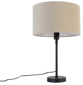 Asztali lámpa fekete, állítható, világosbarna árnyékolóval, 35 cm - Parte