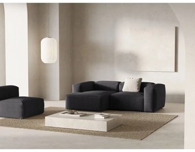 Sötétszürke kordbársony sarokkanapé (bal oldali-heverő résszel) Bergano – Cosmopolitan Design