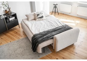 Bézs buklé kinyitható-tárolóhelyes kanapé 244 cm Arcadova – ELTAP