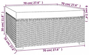 vidaXL 4 részes barna polyrattan kerti bútorszett párnákkal