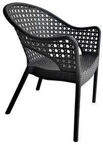 XXL 6 személyes stabil kerti bútorszett Antracit - Barna N