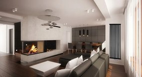 Regnis Kalipso MIR, fűtőelem 500x1800mm központi csatlakozással 50mm, 780W, matt fekete, KALIPSOMIR/1800/500/D5/BLACK