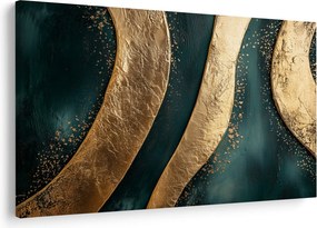 Kép - Zöld absztrakció arannyal I. (90x60 cm)