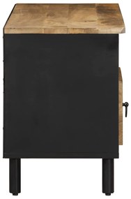 fekete tömör nyers mangófa TV-szekrény 100 x 33,5 x 46 cm