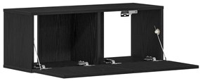 TV faliszekrények (2 db) - Fekete tölgy, 80x30x30 cm, MDF-ből készült