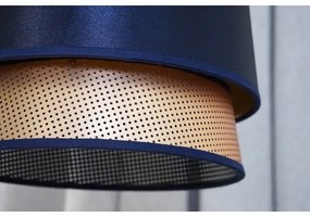 Duolla - Csillár zsinóron BELL SHINY 1xE27/15W/230V átm. 25 cm kék/réz