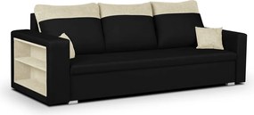 PAVEL Háromszemélyes kinyitható kanapé Fekete/krém