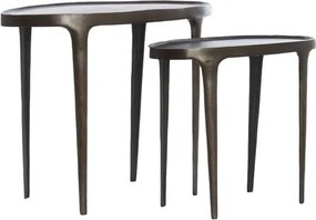 Fém kerek tárolóasztal szett 2 db-os 33x70 cm Arica – Light &amp; Living