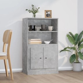 betonszürke szerelt fa magasszekrény 60x35,5x103,5 cm