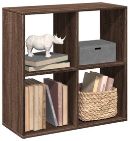 barna tölgy szerelt fa elválasztó könyvespolc 69,5x29x69,5 cm