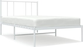 vidaXL fehér fém ágykeret fejtámlával 90x200 cm