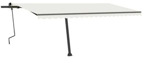 krémszínű kézzel kihúzható póznás napellenző 500 x 350 cm