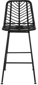 Rattan Bárszék Fekete Színben. JERRY