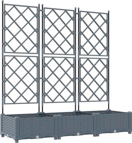 vidaXL Kerti cserép 3 pcs Világosszürke 120 x 40 x 125,5 cm Acél