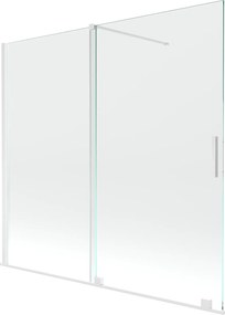 Mexen Velar, 2 szárnyas eltolható kádparaván 170 x 150 cm, 8mm átlátszó üveg, fehér profil, 896-170-000-01-20