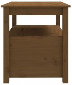 mézbarna tömör fenyőfa dohányzóasztal 71 x 49 x 55 cm