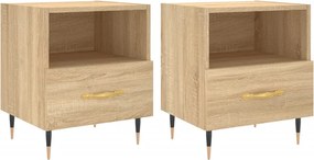 vidaXL 2 db sonoma tölgy színű szerelt fa éjjeliszekrény 40x35x47,5 cm