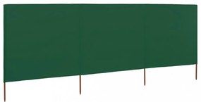 3 paneles zöld szövet szélfogó 400 x 80 cm