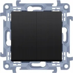 Simon 10 Kapcsoló Dupla Gyertyatartó Összekötő Led Megvilágított Fekete matt