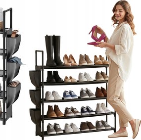 Cipőspolc Szekrény Állvány 5 Szint Rendszerező Oldalsó Zseb Polc XXL