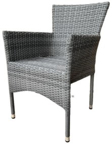 Autronic Kerti szék, fém, polirattan, szürke,AZC-S2118 SZÜRKE
