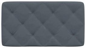 sötétszürke bársony fejtámla párna 90 cm