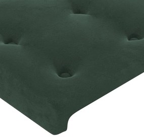 sötétzöld bársony LED-es fejtámla 144x5x118/128 cm