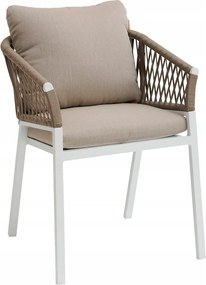 Alumínium Kerti Szék Párnákkal, Háttámlával, Bézs